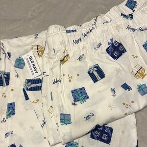Old Navy women’s  Festive Pajama Bottoms - Blue and Gold